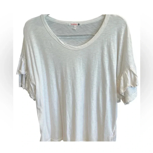 SUNDRY tee with ruffle detail sleeve - Picture 2 of 6